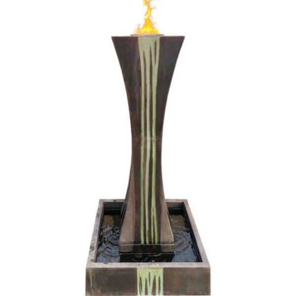 Contemporary I Fountain with Fire at the top Retro Modern Sleek Design